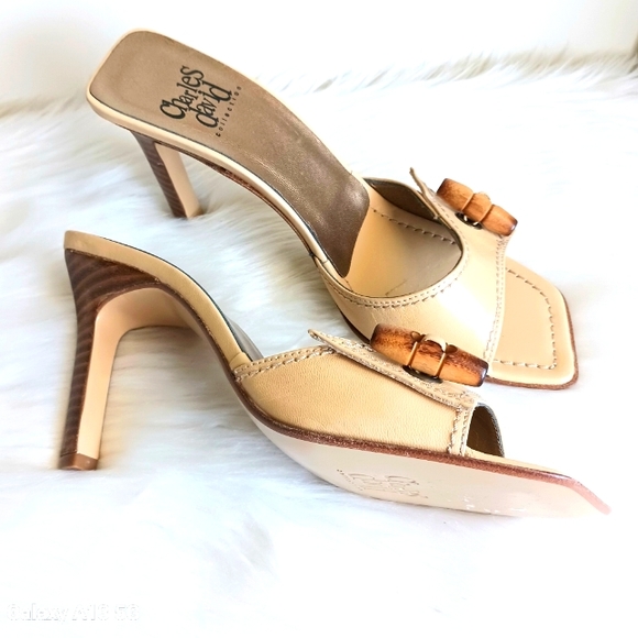 Charles By Charles David Shoes - Charles David Collection Women's Beige Leather Slides Sz 7B
